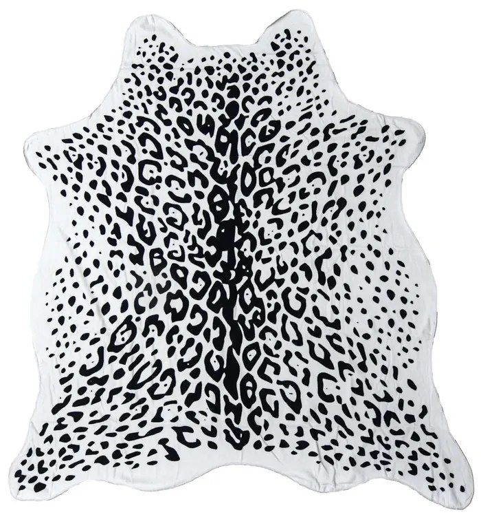 Osuška LEOPARD, čiernobiela 146 x 150 cm, 100% polyester