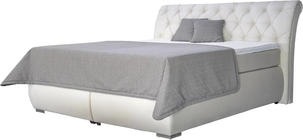 Posteľ boxspring Agnes 180x200 cm, krémová látka