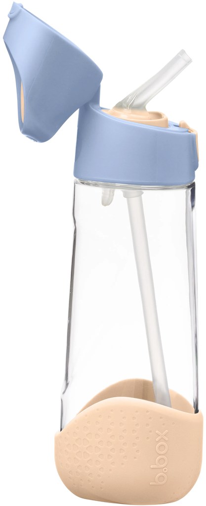 Fľaša na pitie so slamkou 600 ml - broskyňová