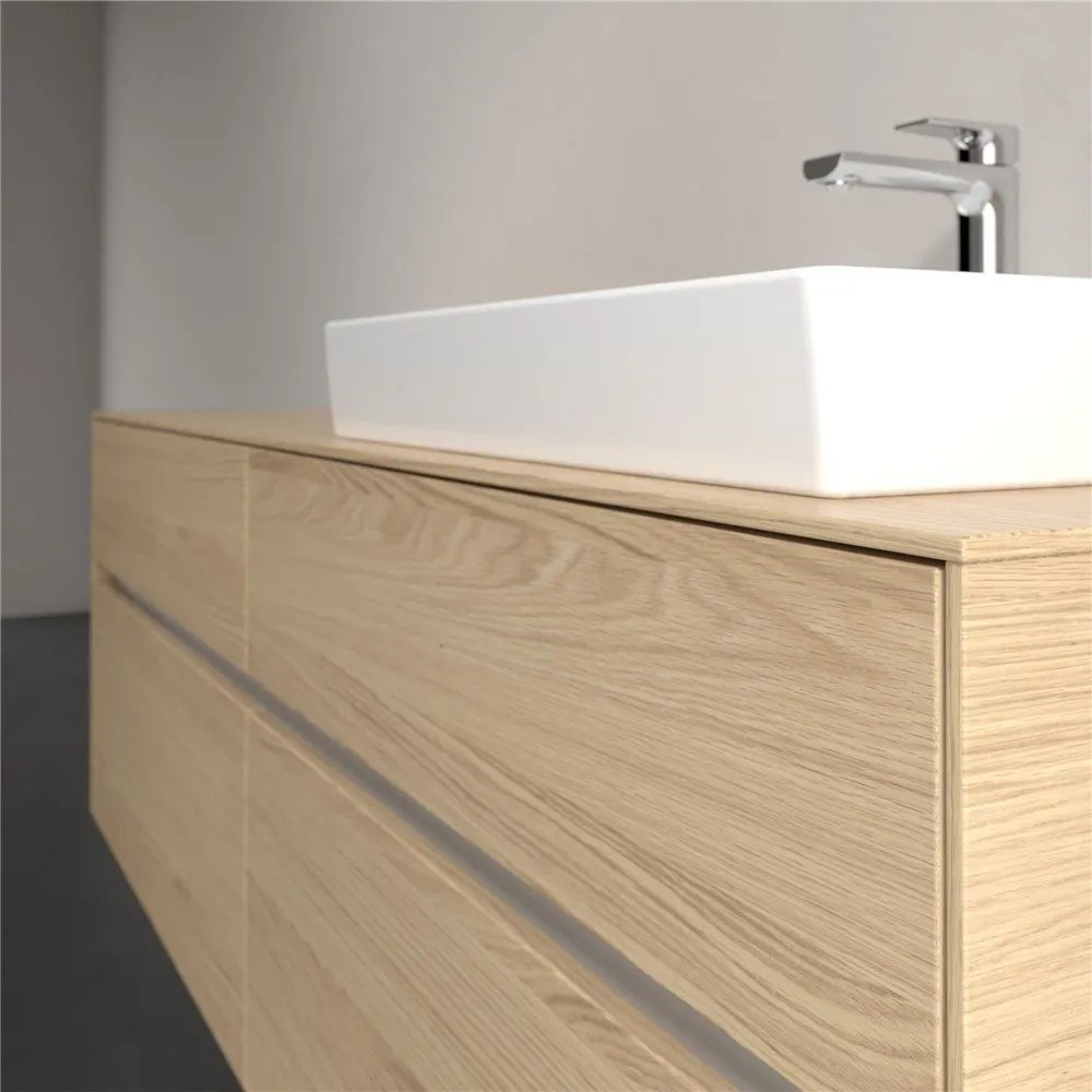 VILLEROY &amp; BOCH Collaro závesná skrinka pod umývadlo na dosku (umývadlo vpravo), 4 zásuvky, 1600 x 500 x 548 mm, Nordic Oak, C02300VJ