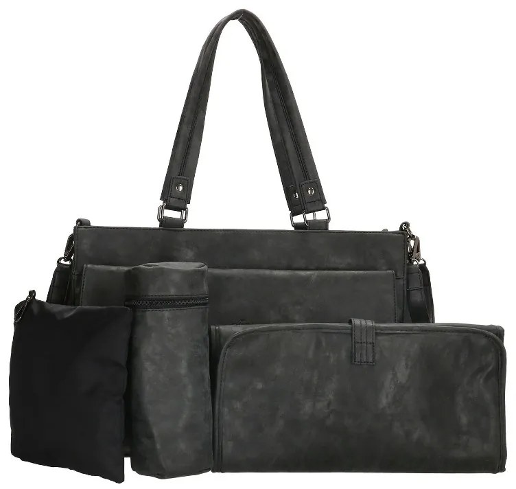 Čierny 4-set prebaľovacia kabelka ku kočíku „Family“