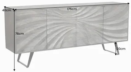 Komoda 44389 Hurricane 175cm Drevo Acacia Hnedá - Komfort-nábytok