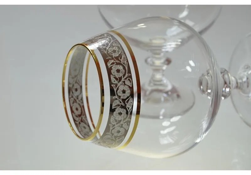 BOHEMIA ANGELA ZLATO-PLATINOVÝ POHÁR 400 ML SADA 6 KS