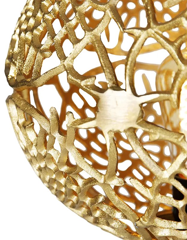Stojaca lampa v štýle Art Deco trojnožka zlatá - Maro