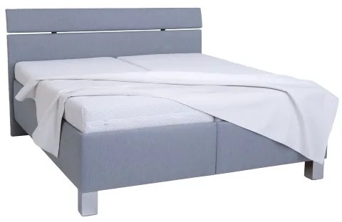Čalúnená posteľ s úložným priestorom, bez matraca, ALIS 160x200 cm, svetlosivá