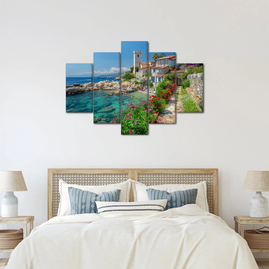 Obraz - Malebné pobrežie dediny (150x105 cm)