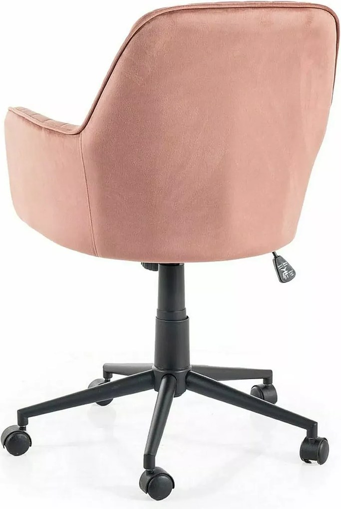 SI Q-886 Sametová otočná stolička antická ružová