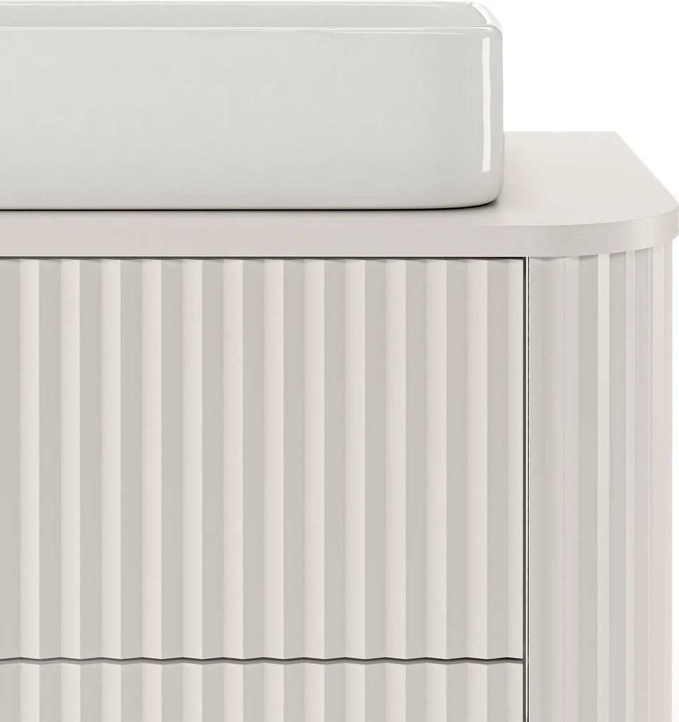 Závěsná skříňka pod umyvadlo Nuvia s deskou 80 cm kašmírová
