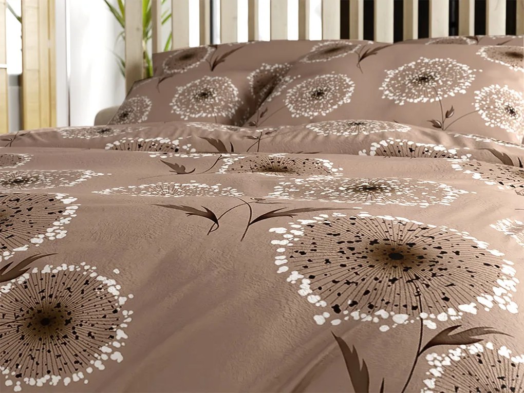 Sada 2ks mikroplyšových obliečok PAMPELINO svetlohnedé + plachta mikroplyš SOFT 180x200 cm biela, dvojlôžko