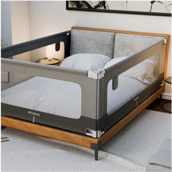 Bezpečnostná zábrana na posteľ Cover 40 sivá 200 cm