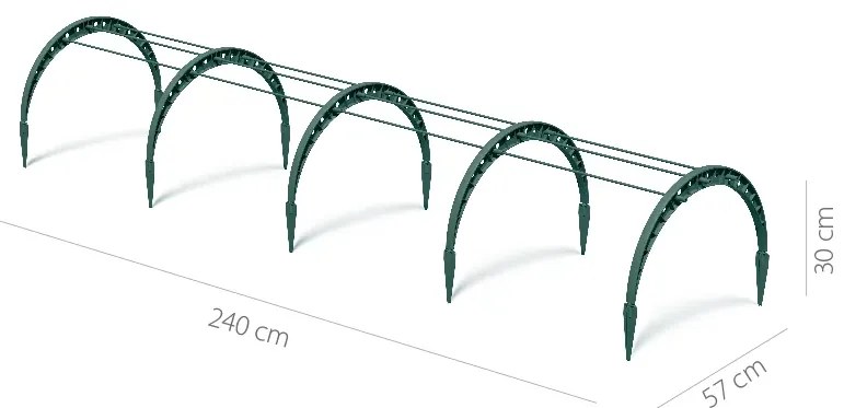 Záhradný fóliový tunel FlOO TUNNELS 240 cm, zelená