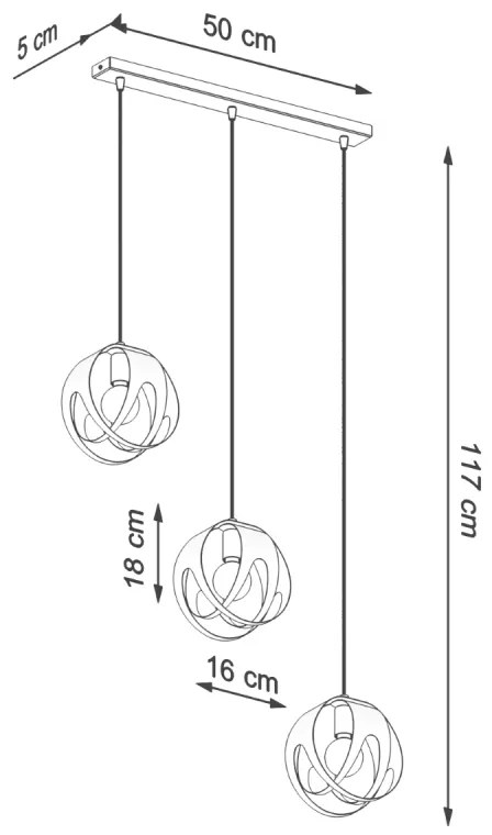 TULOS 3L Závesné svetlo, biela SL.1085 - Sollux