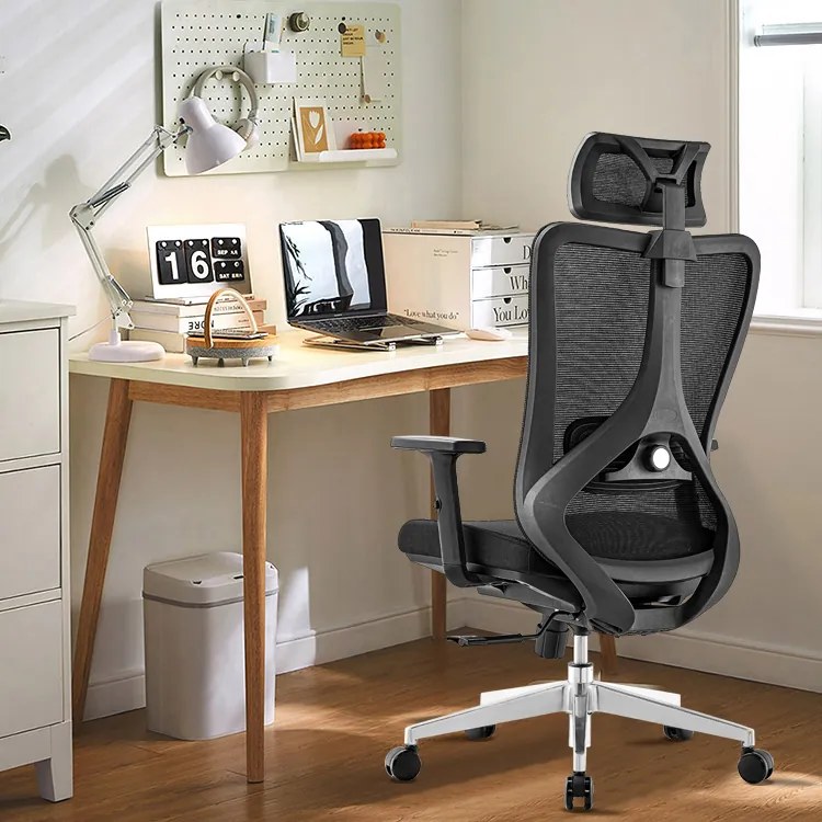 Kancelárska ergonomická stolička Neoseat AMADORA — sieť / látka, čierna, nosnosť 150 kg