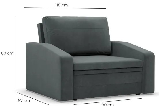 Kreslo ORBIT Poso rozkladacie, tmavosivé