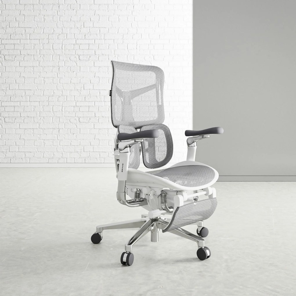 Ergonomická kancelárska stolička s podnožkou Premium Normal Size, sivá: Diablo V-Kinetic