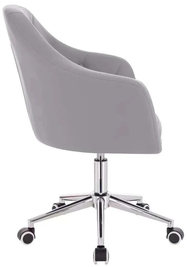 LuxuryForm DESIGN Kreslo ANDORA na strieborné podstave s kolieskami - šedé