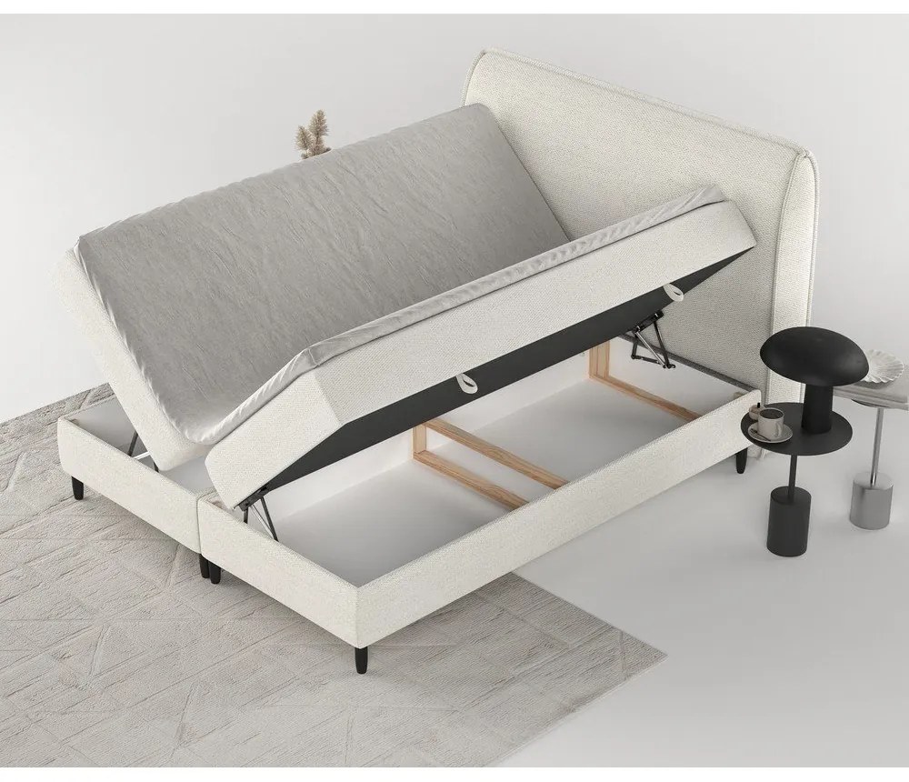 Krémovobiela boxspring posteľ s úložným priestorom 180x200 cm Melba – Maison de Rêve