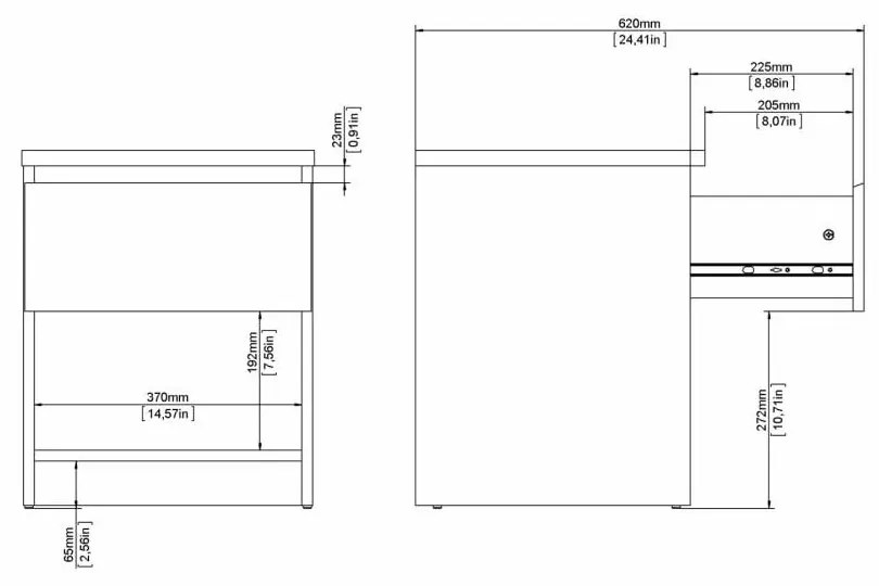 Biely nočný stolík Naia - Tvilum
