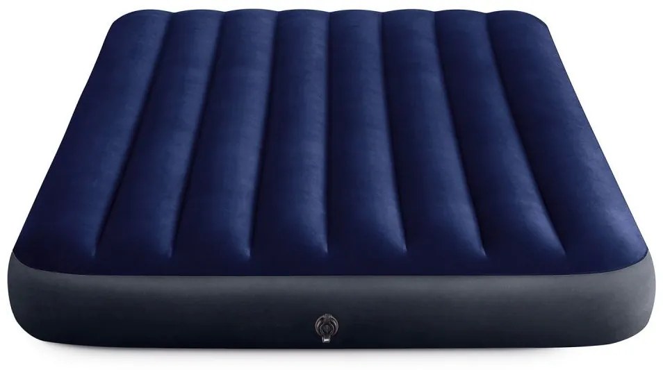 Velúrový nafukovací matrac INTEX 191x137cm modrý