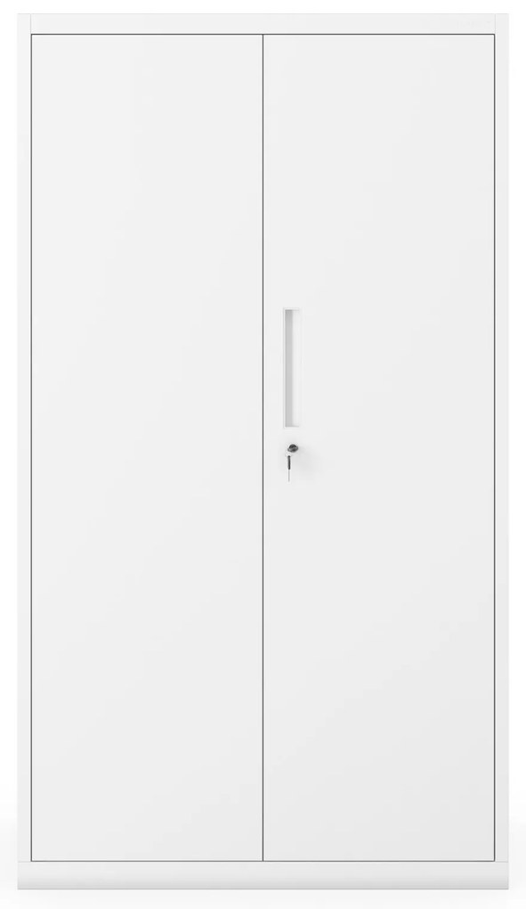 Kovová skriňa MEGAN – biela, bez zásuvky, 160 cm