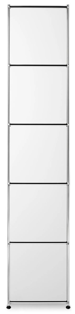 Vysoký kovový regál »CN3« s výklopnou priehradkou, biely