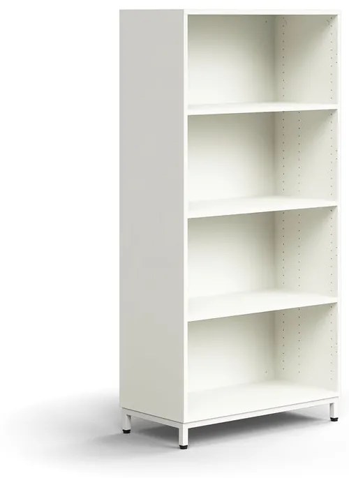 Knižnica QBUS, 3 police, na nožičkách, 1636x800x400 mm, biela
