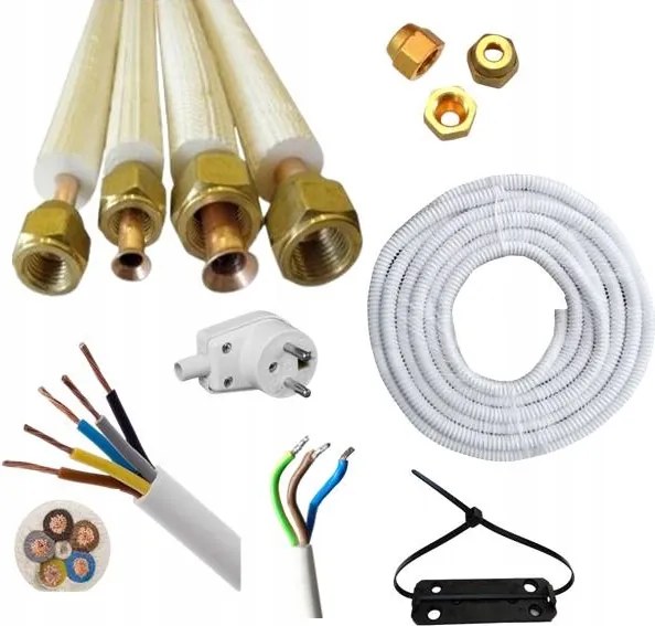 Montážny Komplet Pre Klimatizáciu 5-7kw Meď 1/4+1/2 Na 5MB