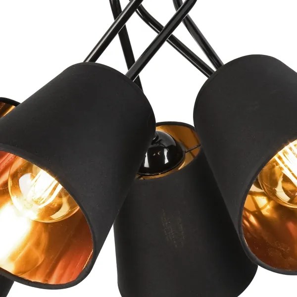 Luster na tyči IRMA 5xE27/60W/230V čierna