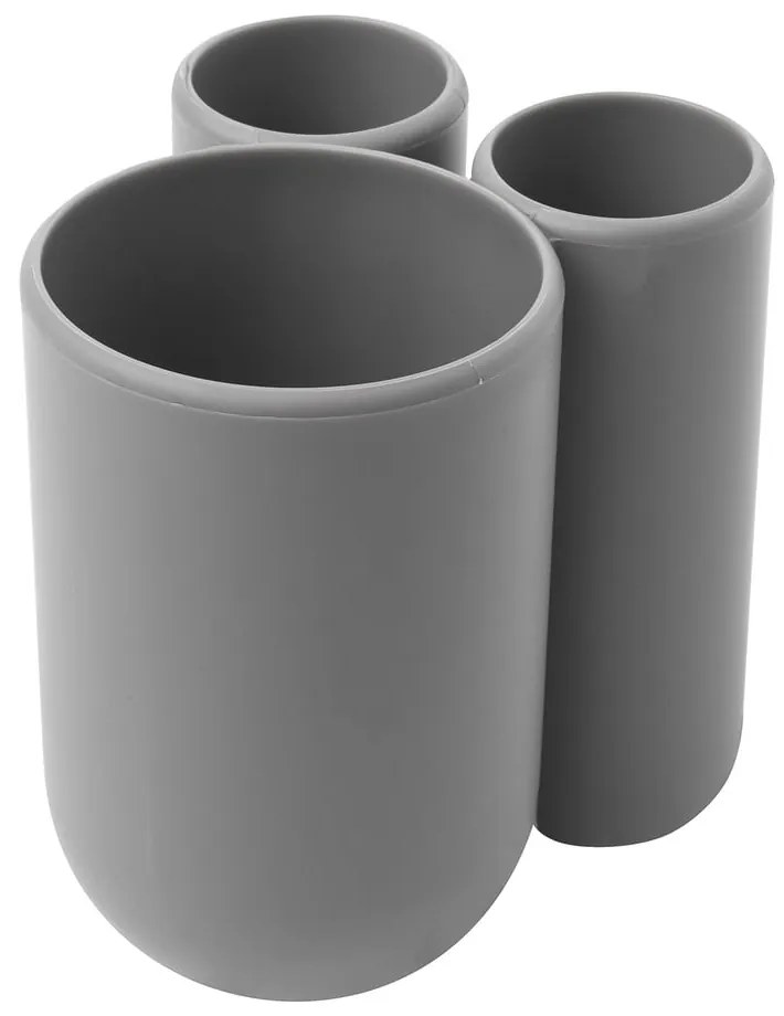 Sivý plastový téglik na zubné kefky Touch – Umbra