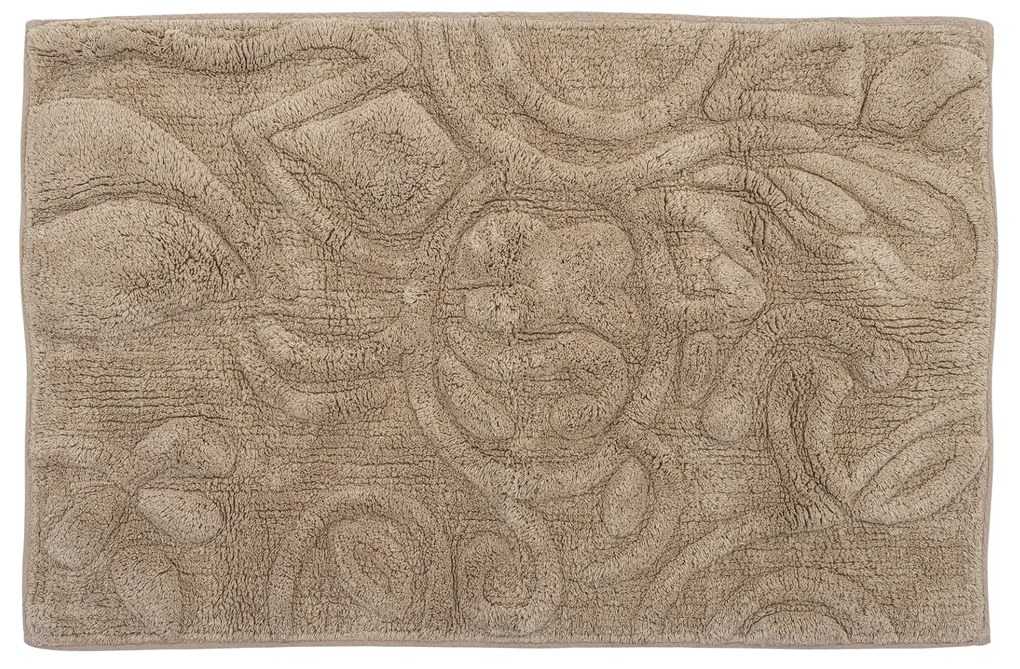 Bloomingville Bavlnená kúpeľňová predložka Sestu Brown 75 × 50 cm