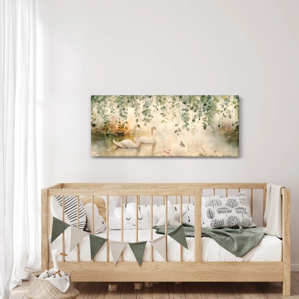 Obraz - Jazero, aquarel (120x50 cm)