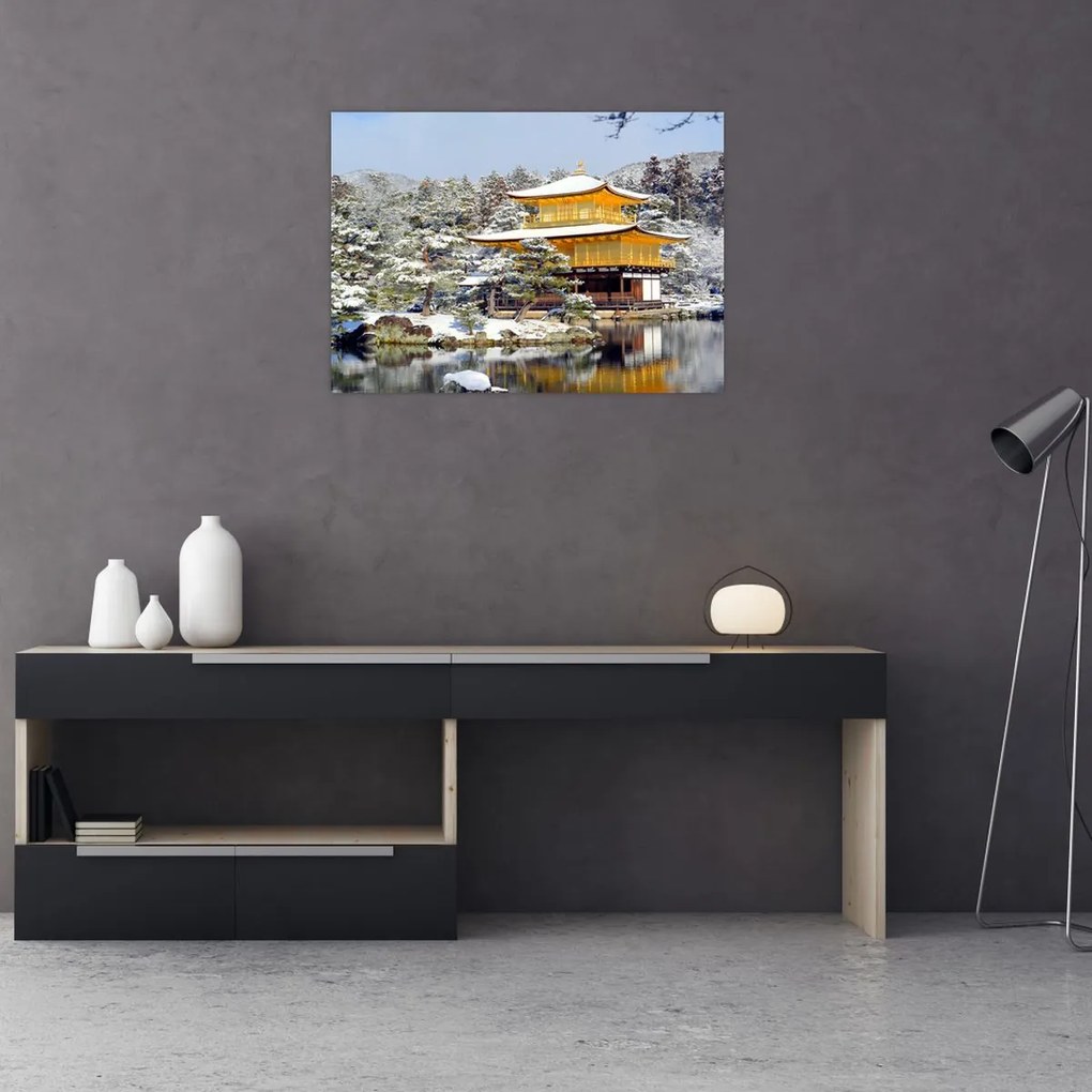 Sklenený obraz - Kinkakudži, Japonsko (70x50 cm)