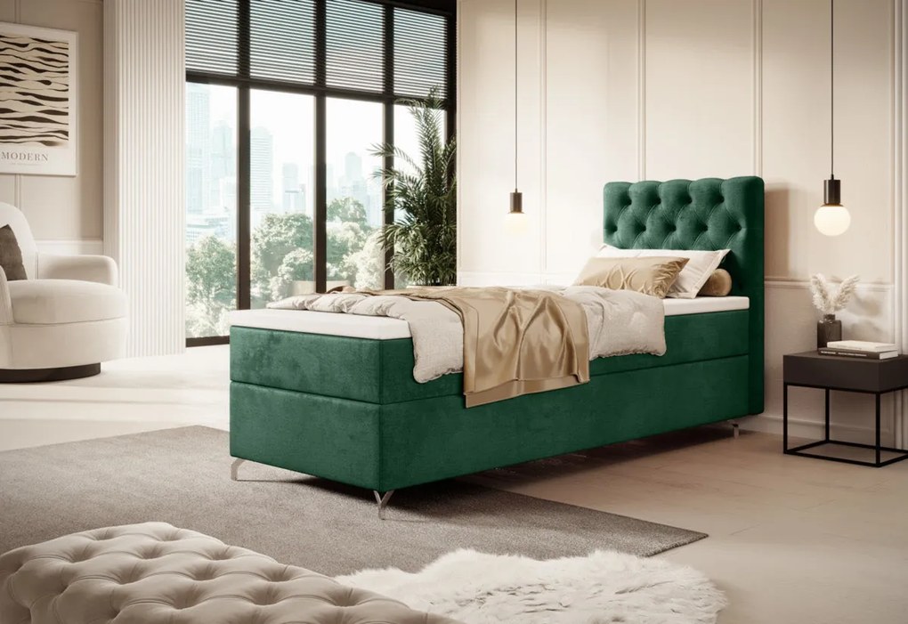 Čalúnená posteľ boxspring FESTER - monolith 97 / ľavá / 90x200