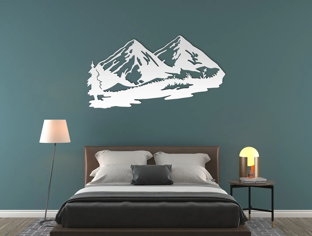 drevko Moderný obraz Hora Rozmer obrazu: 34 x 65 cm, Farba dekorácie: Čierna