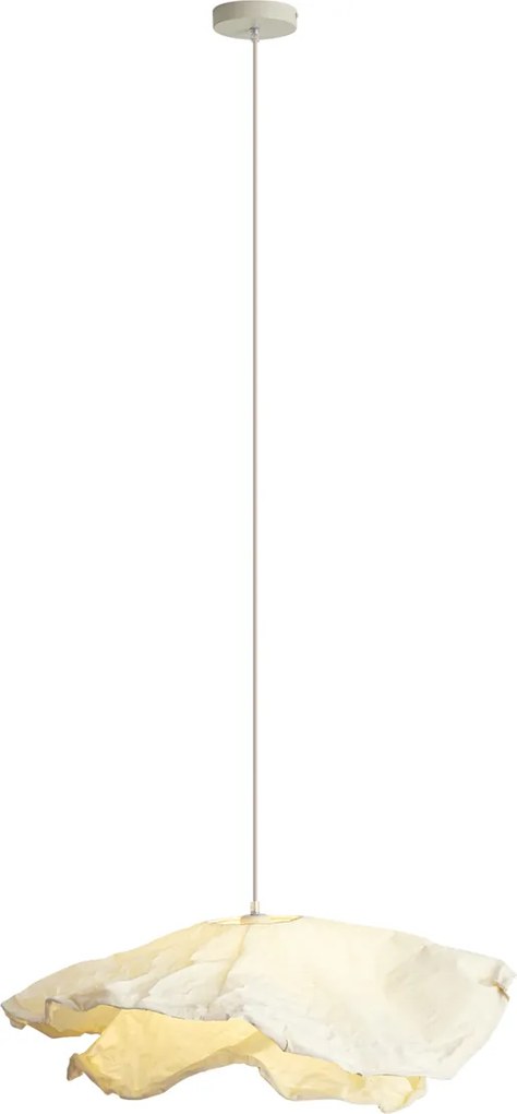 Japandi závesná lampa béžová s látkovým tienidlom 80cm - Papel
