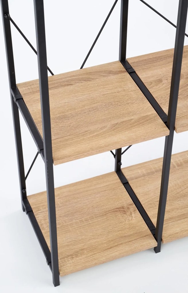 Regál JORGE - dub sonoma/čierny