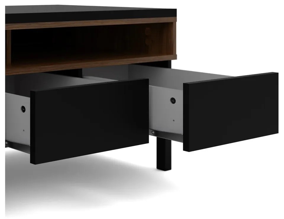 Čierny TV stolík 156x48x48 cm Roomers – Tvilum