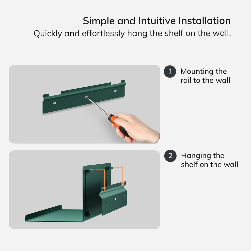 Poličky na stenu JOANNE 400 mm, Modern: fľašková zelená