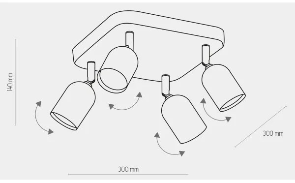 Bodové svietidlo TOP 4xGU10/10W/230V zlatá/čierna