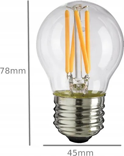 BERGE LED žiarovka - E27 - G45 - 6W - 510Lm - filament - teplá biela