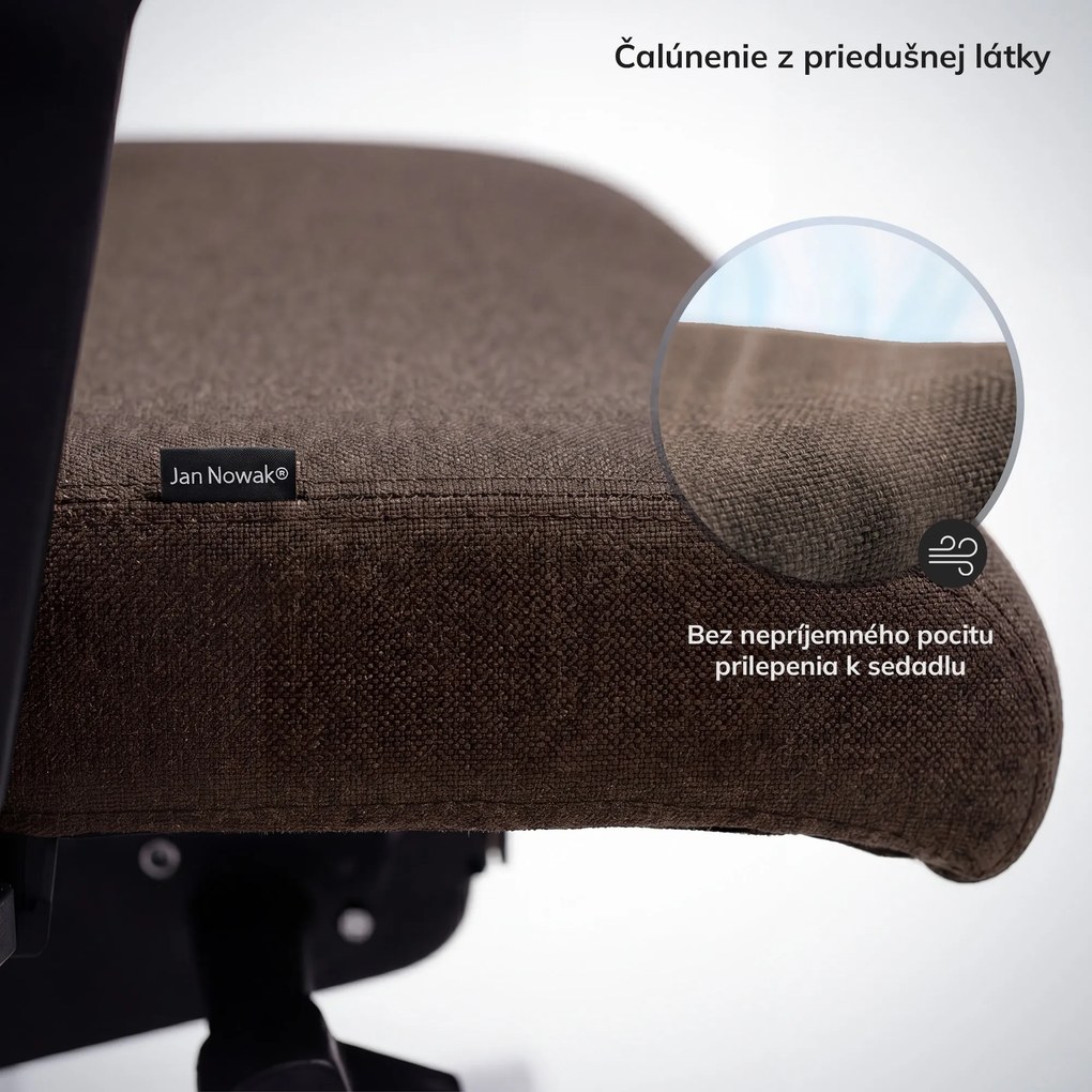 Ergonomická otočná kancelárska stolička, hnedá: VECTOR