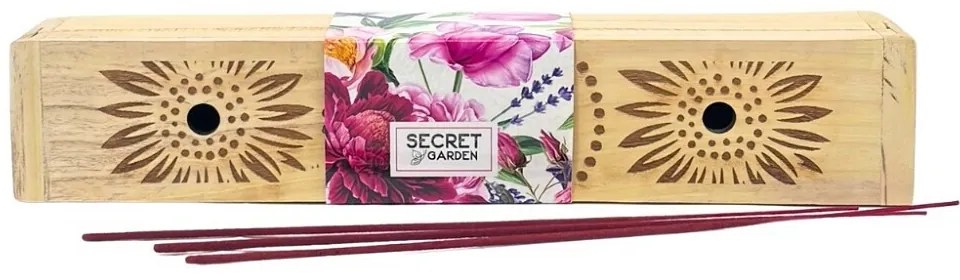 Arome Secret garden drevená krabička s vonnými tyčinkami Soothing Oasis, 10 tyčiniek