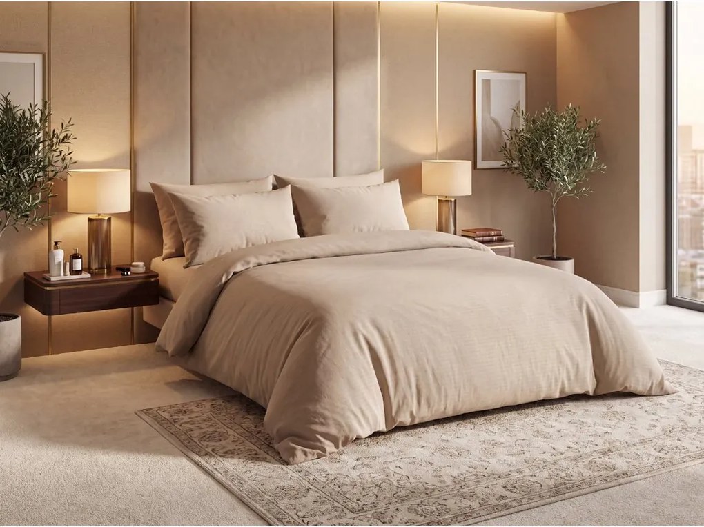 Krepové obliečky DENYX BLEND svetlohnedé, zips Rozmer obliečky: 70 x 90 cm | 140 x 220 cm