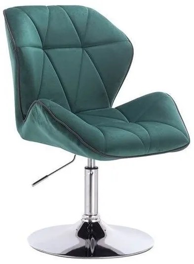 LuxuryForm DESIGN Stolička MILANO MAX VELUR na striebornom tanieri - zelená