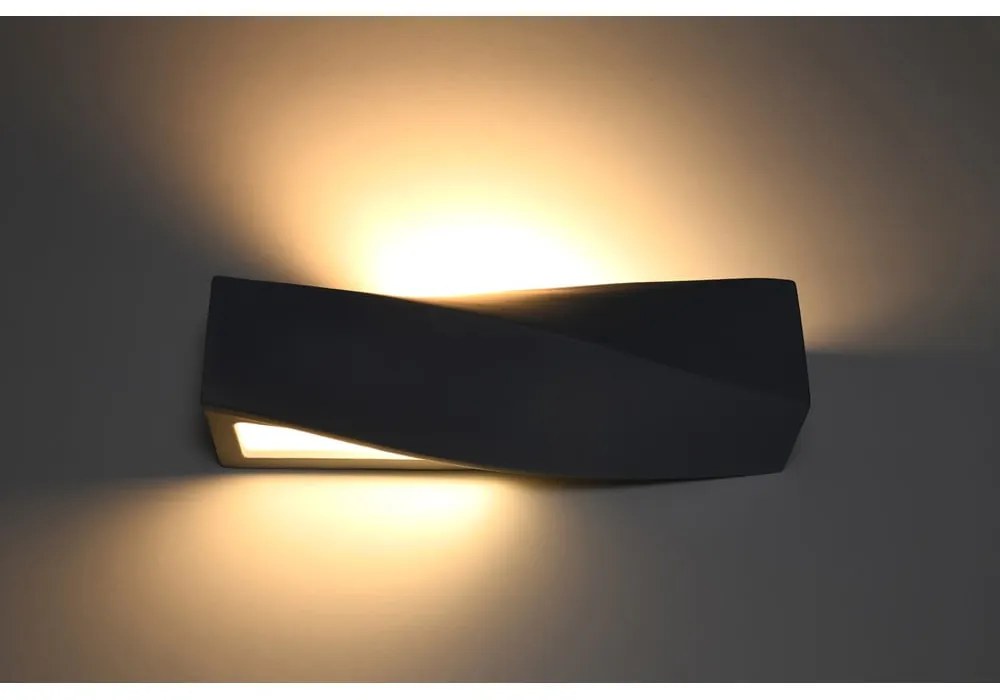 Čierne keramické nástenné svietidlo Nice Lamps Taurus