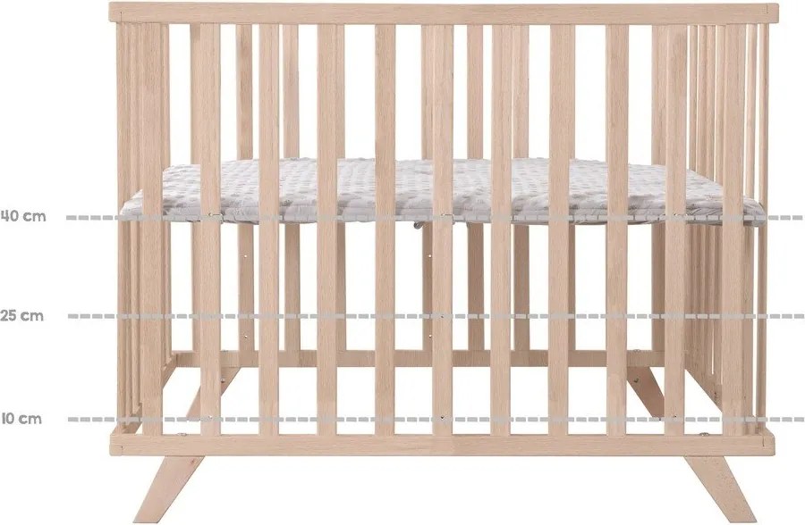 Detská ohrádka z bukového dreva s nastaviteľnou výškou 75x100 cm v prírodnej farbe Lil Planet – Roba