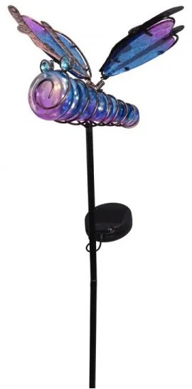 LED zápich Vážka – modrofialová