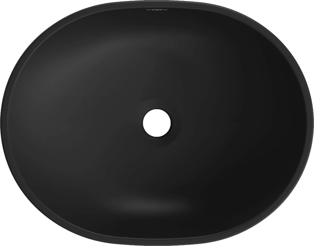 Mexen Viki, umývadlo na dosku 48x35x14 cm, čierna matná-zlatý vzor, 21054877