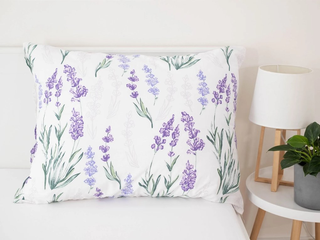 Bavlnená obliečka na vankúš Renforcé 70 × 90 cm – Levanduľa