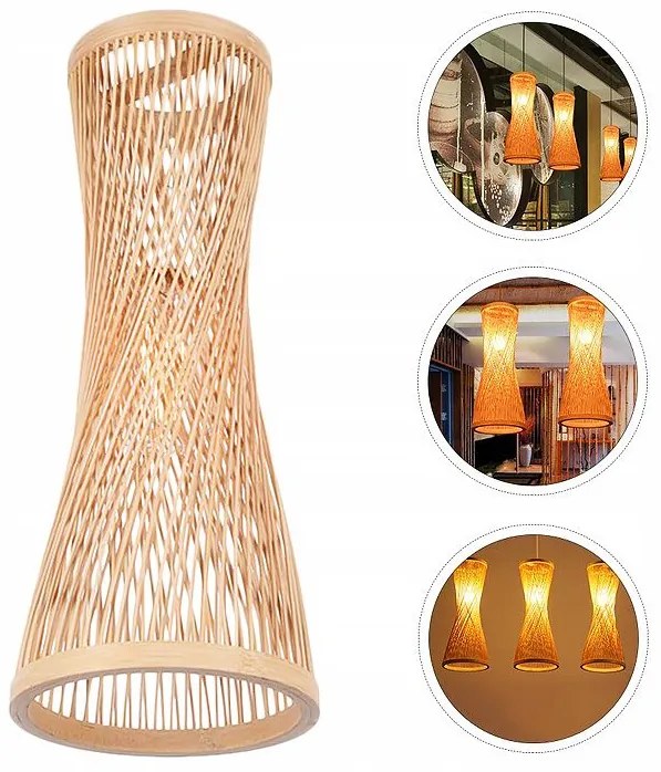 Toolight Natural, závesné stropné svietidlo 1xE27 APP1637-1CP, prírodná hnedá, OSW-05107